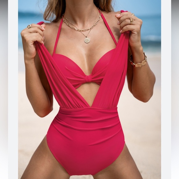 New Hot Pink Cupshe 2 piece size large - Picture 1 of 2